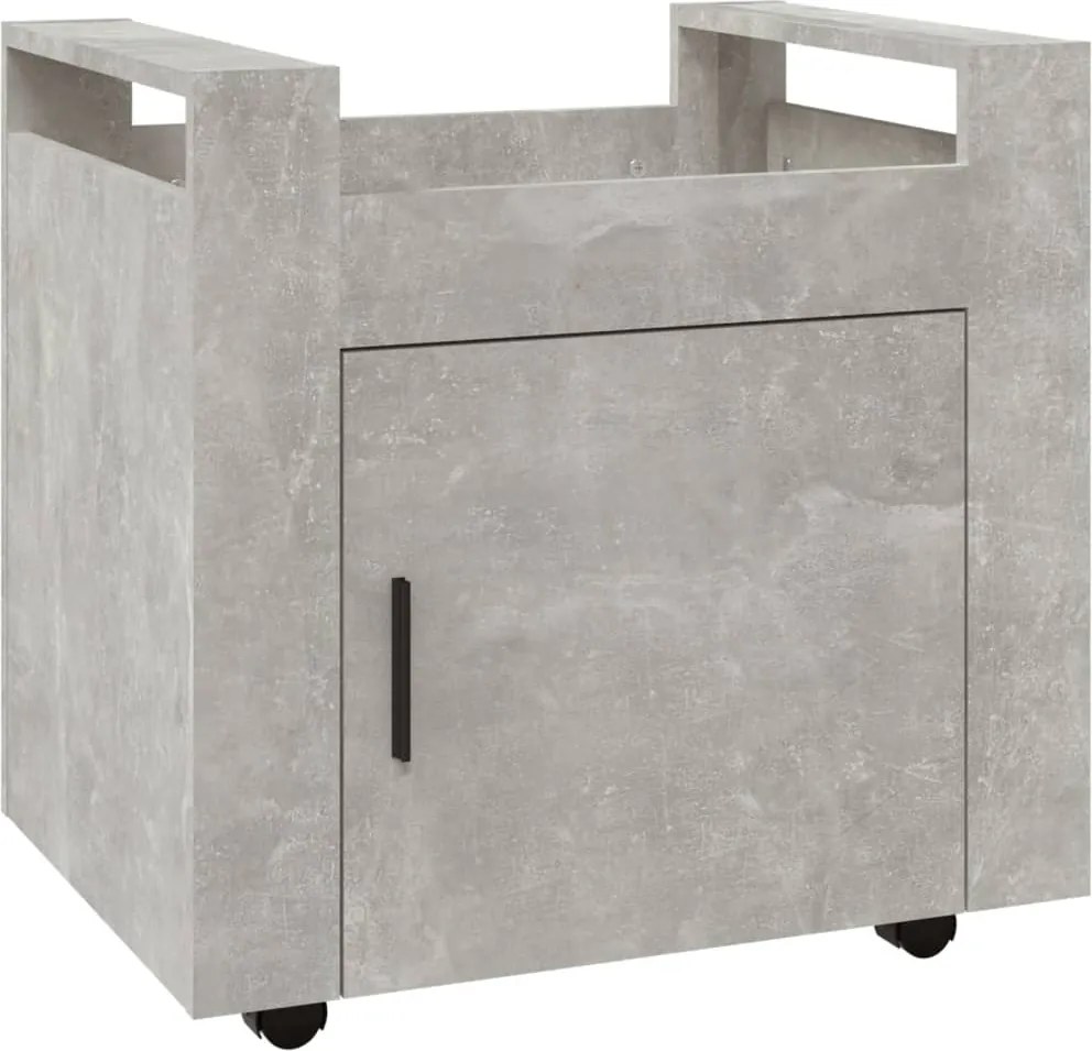 vidaXL Cărucior de birou, gri beton, 60x45x60 cm, lemn prelucrat