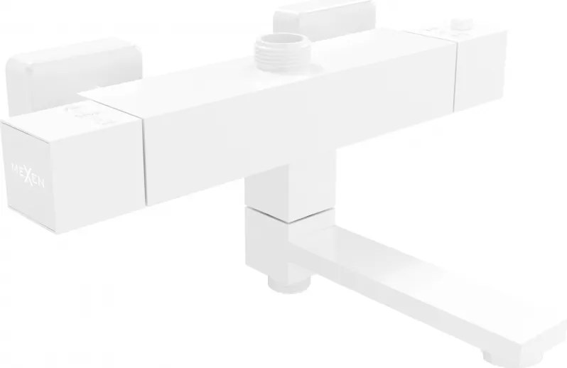 Mexen Cube baterie termostatice pentru cadă și duș, albă - 77910-20