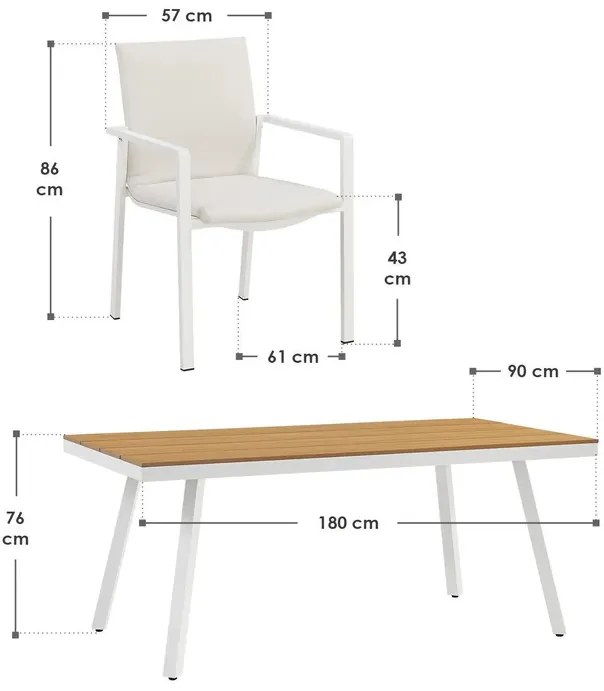 Juskys Set de grădină din aluminiu Maui - bej