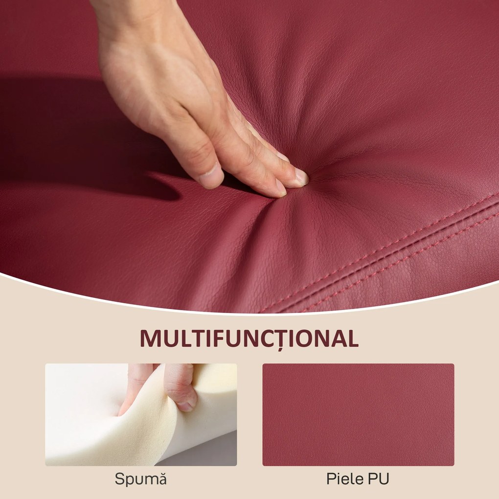 HOMCOM Fotoliu de Masaj cu 8 Moduri, 5 Intensități,  Suport pentru Picioare și Telecomandă, 68x88x98 cm, Roșu | Aosom Romania