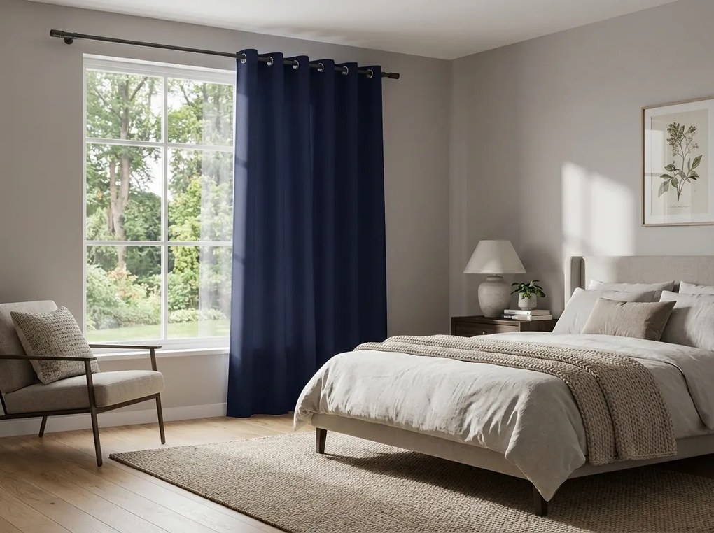 Draperie OXFORD LIGHT 140x250 cm, albastru inchis Agatat: Rejansa