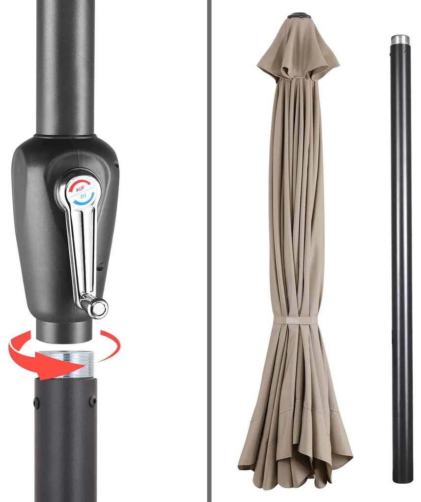 Deuba Umbrelă de soare de grădină Maui Ø330cm - taupe