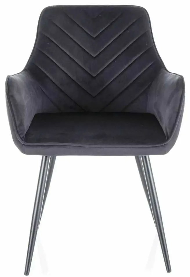 Scaun de bucătărie Maya Velvet, negru