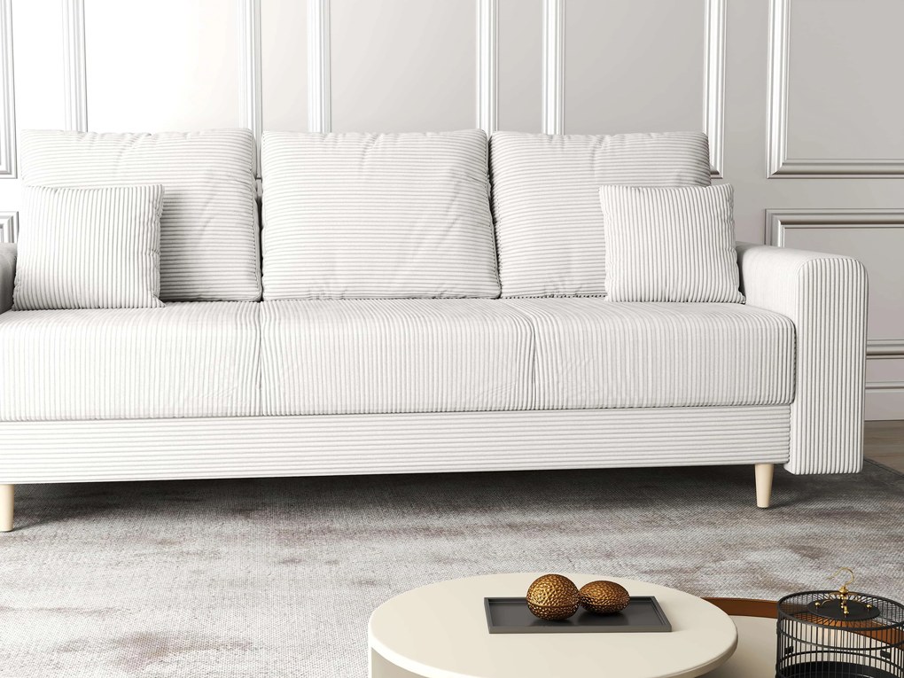 Canapea extensibilă dumonde cu ladă de depozitare si sezut confortabil din spuma high-density, Kronos Zoom Gri 210x100 cm