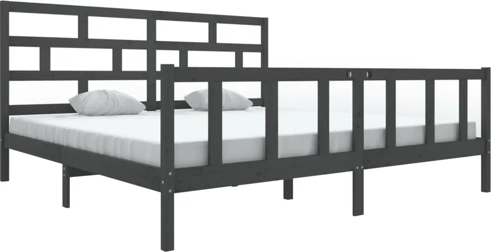vidaXL Cadru de pat, gri , 200x200 cm, lemn masiv de pin