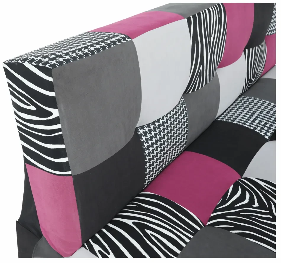 Canapea, textil roz/gri/neagră, ALABAMA