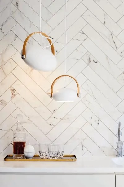 Halo Design 734337 - Pendul pe cablu DC, 1xE27/40W/230V, Ø 26 cm, alb/stejar