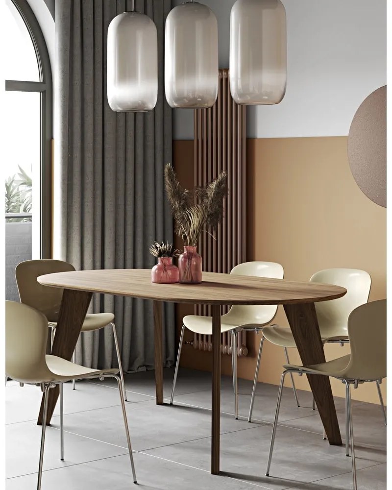 Masă de dining cu blat cu aspect de lemn de nuc 100x180 cm Lago – TemaHome