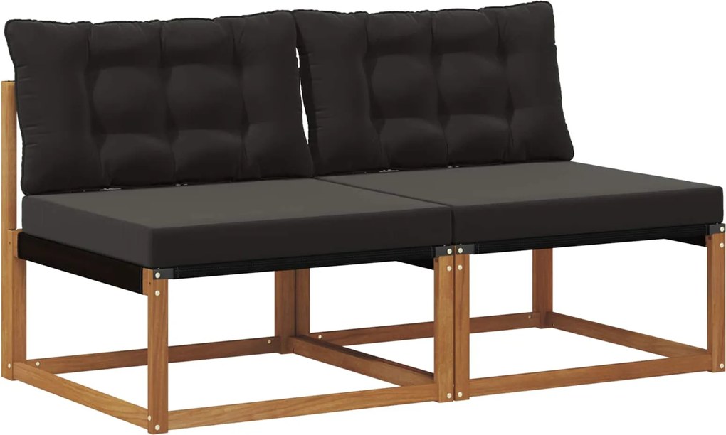vidaXL 2 Bucată Canapea Medie pentru Exterior Lemn Solid de Acacia