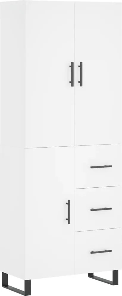 vidaXL Dulap înalt, alb, 69,5x34x180 cm, lemn compozit