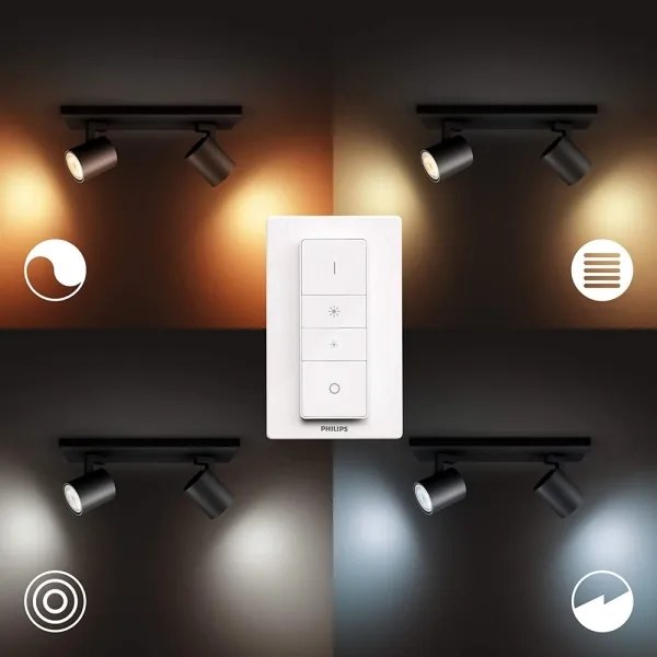 Spot LED dimabil Philips Hue RUNNER 2xGU10/4,2W/230V alb + telecomandă