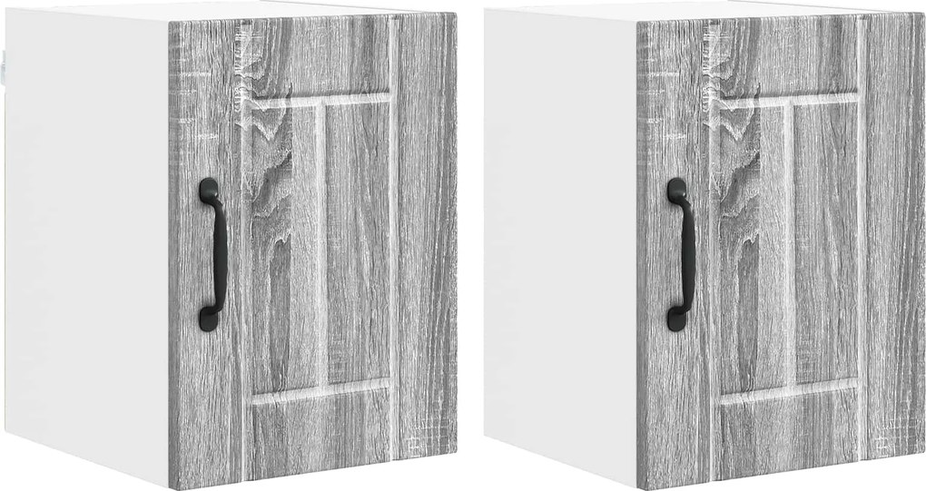 vidaXL Dulap de bucătărie 2 pcs Gri Sonoma 30 x 31 x 40 cm