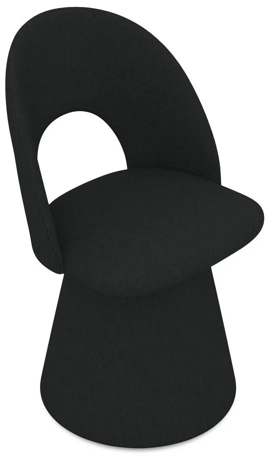 Scaun de sufragerie negru tapițat Kalo – Makamii