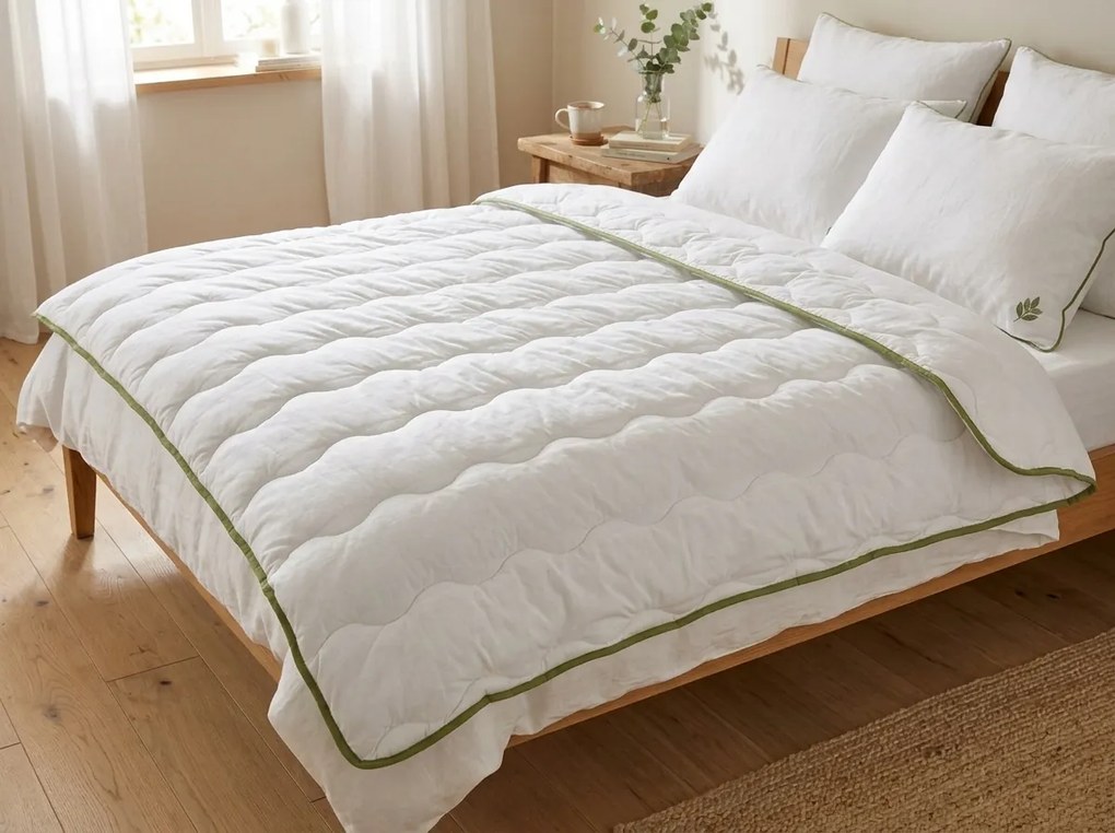 Pilota matlasata Stella Aloe Vera pentru tot timpul anului 140x200 cm, alba
