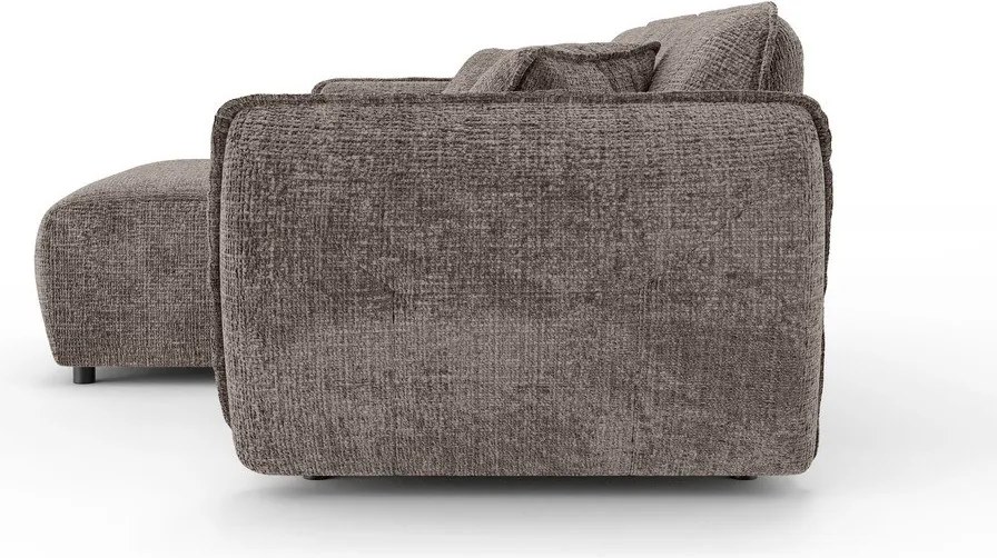 Colțar taupe cu tapițerie din chenille (cu colț pe partea stângă/cu șezlong) Nelia – Ropez