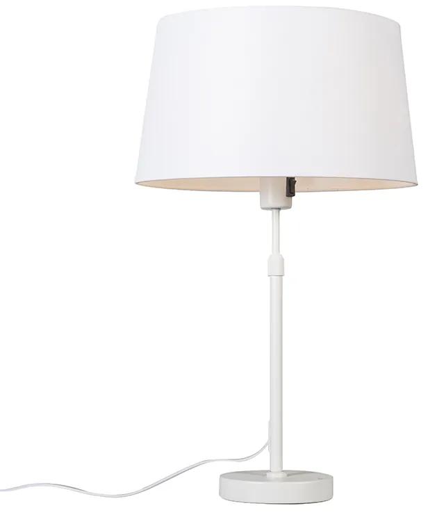 Lampă de masă albă cu umbră albă de 35 cm reglabilă - Parte