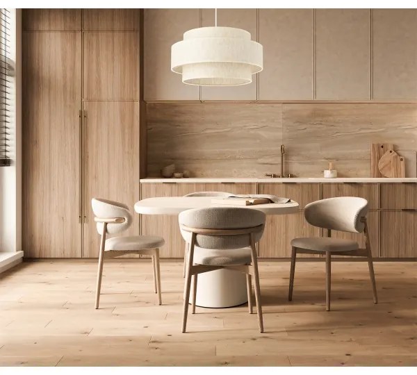 Lustră suspendată pe cablu BOHO, 1x E27/60W/230V, Ø 40 cm, alb