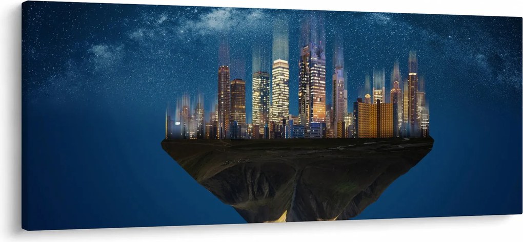 Tablou - Metropola plutind în spațiu (120x50 cm)