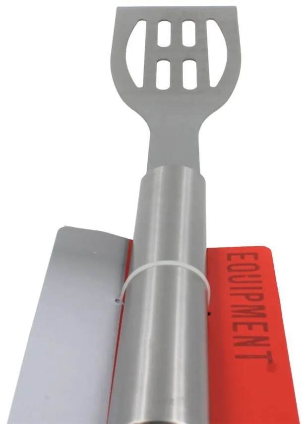 Spatulă din inox cu fante pentru grătar – 43 cm, design ergonomic