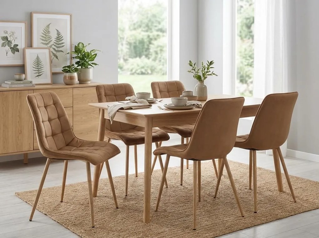 Scaun de masa SPLIT VELVET, maro