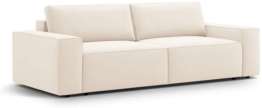 Canapea bej extensibilă/cu spațiu de depozitare cu tapițerie din catifea 247 cm Jodie – Micadoni