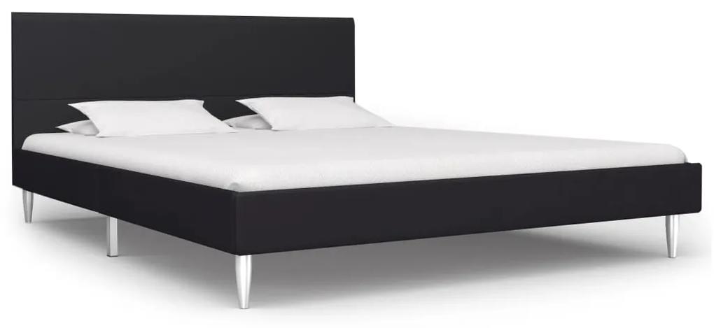 280943 vidaXL Cadru de pat, negru, 140 x 200 cm, material textil
