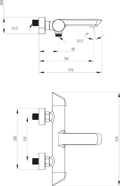 Arnika GOLD Baterie cada finisaj auriu Deante BQA_Z10M