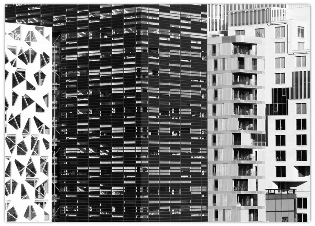 Tablou cu arhitectura alb neagră (70x50 cm)