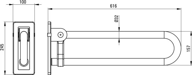 Lehnen Bară de susținere cu montare pe perete, pliabil - 60 cm NIL_041D