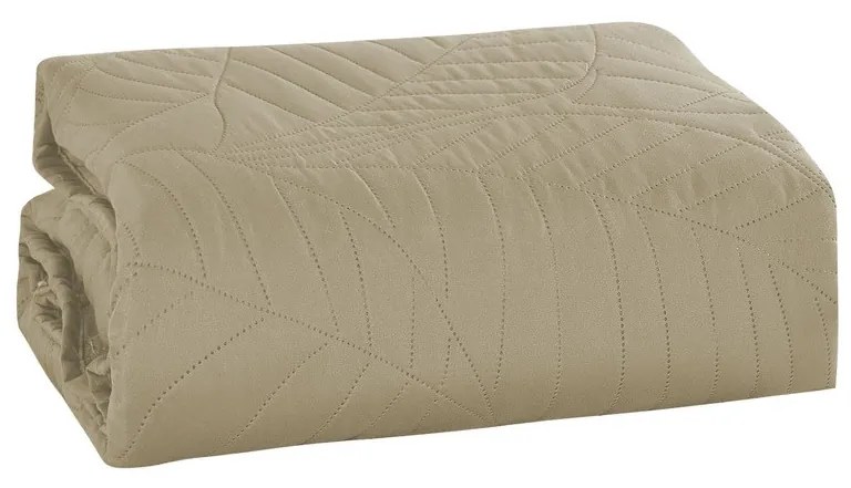 Cuvertura bej pentru pat cu model LEAVES Dimensiune: 220 x 240 cm