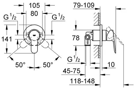 Dus igienic cu baterie Grohe Trigger Spray Bundle crom lucios