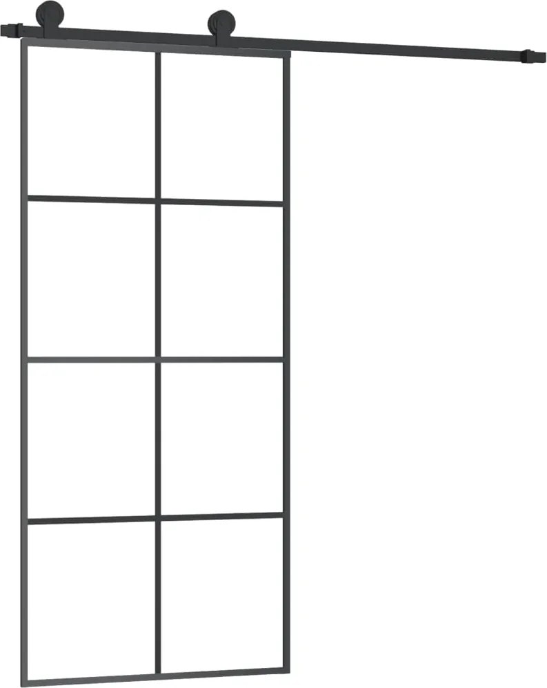 vidaXL Ușă glisantă cu set feronerie, 90x205 cm, sticlă ESG/aluminiu