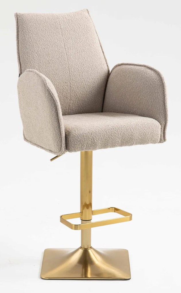 HR280KW Scaun Latte Boucle cu Bază Aurie