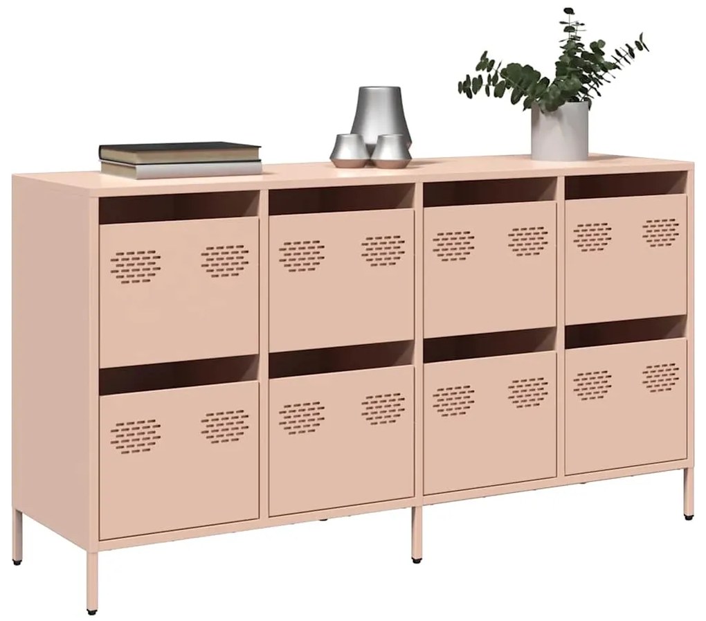 vidaXL Dulap, roz, 135x39x73,5 cm, oțel laminat la rece