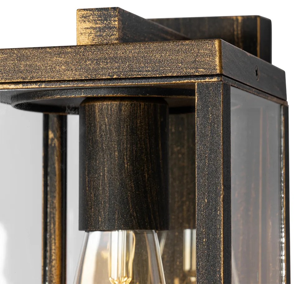 Lampa de perete exterioară auriu antic cu senzor de mișcare IP44 - Charlois