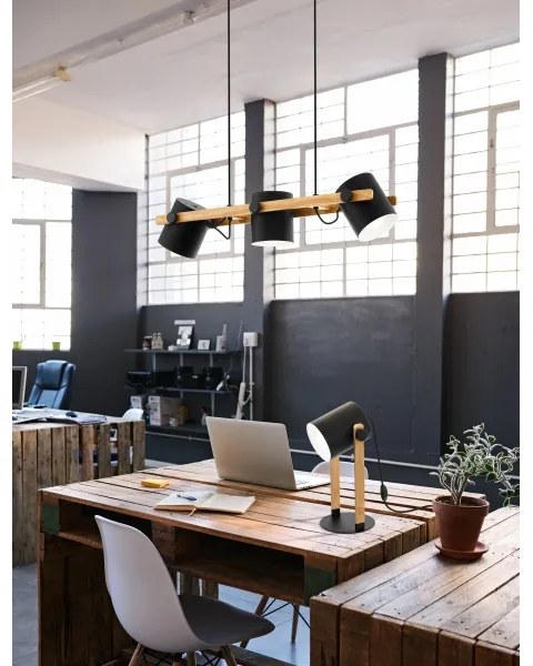 Eglo 43517 - Lustră suspendată pe cablu HORNWOOD 3xE27/60W/230V