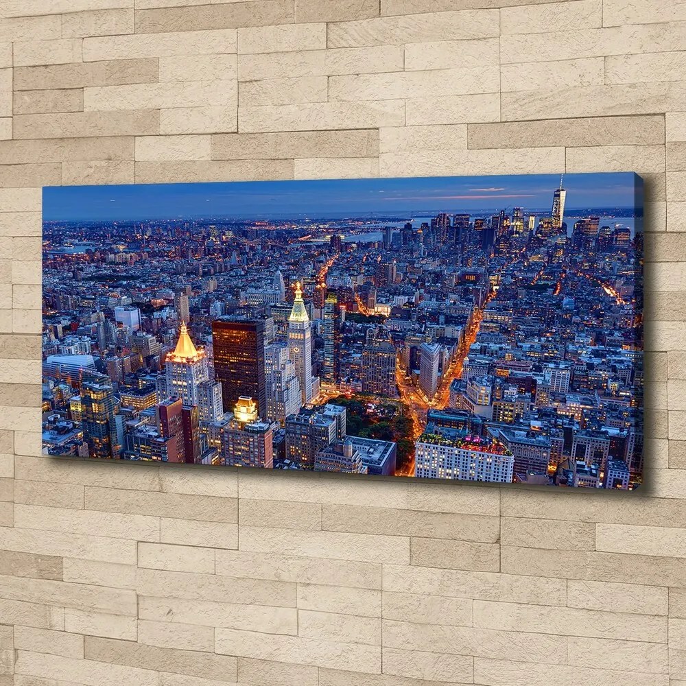 Pictură pe pânză Manhattan pe timp de noapte