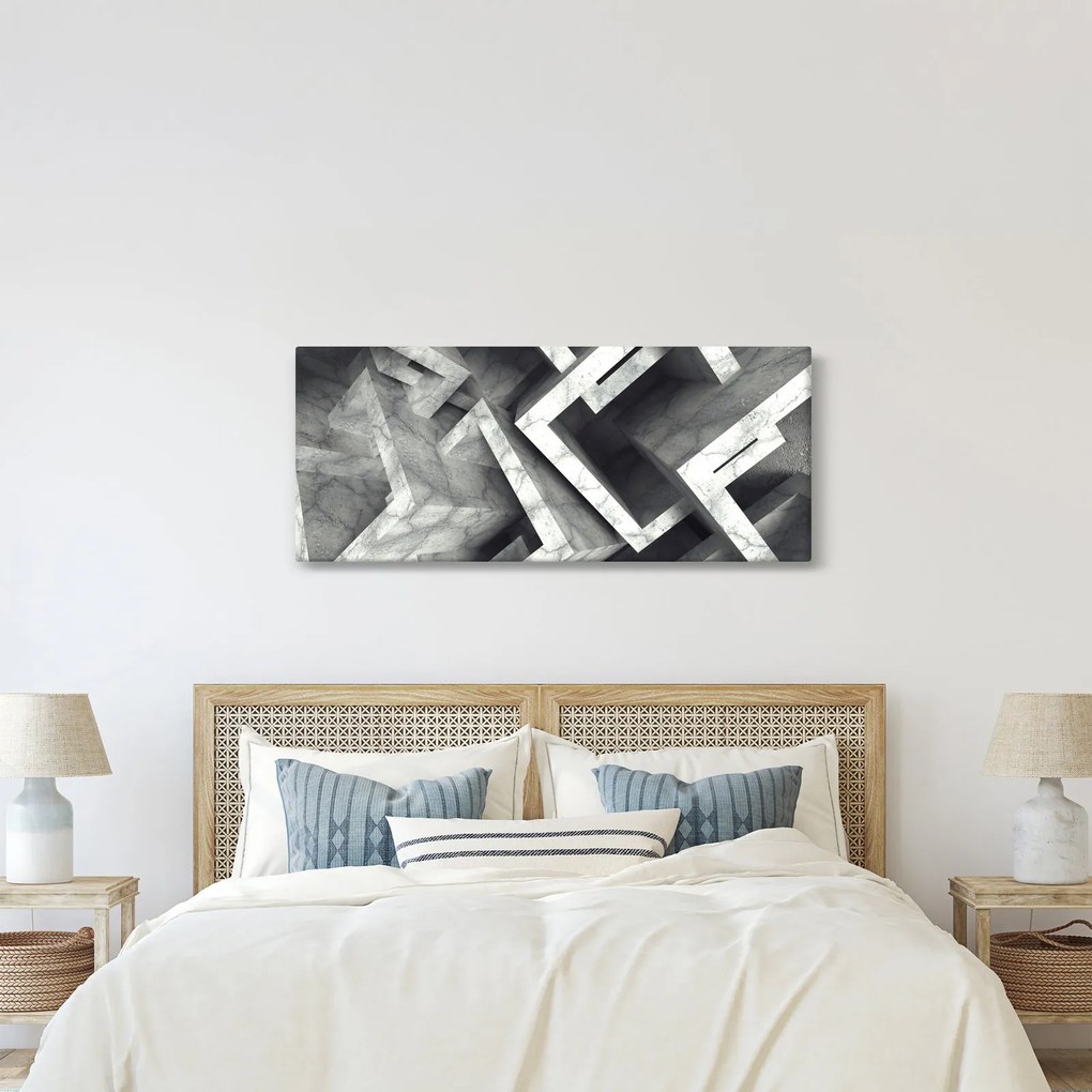 Tablou cu cuburi abstracte (120x50 cm)