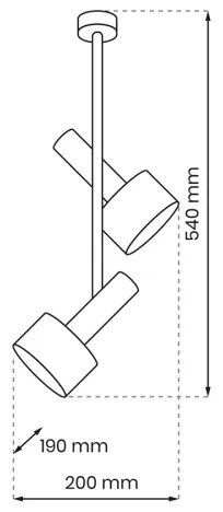 Lustră pe tijă LINTERNA 2xGX53/12W/230V neagră