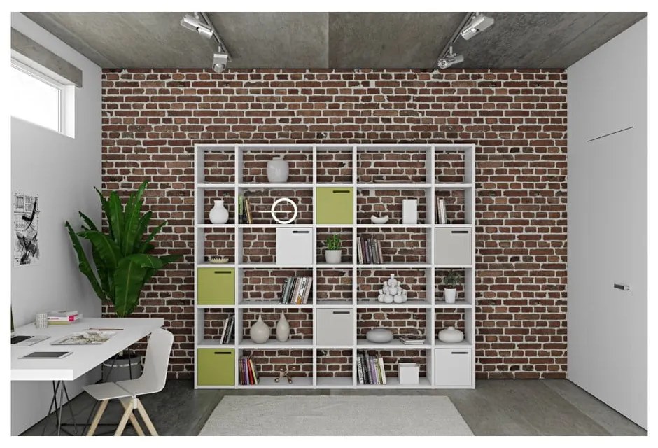 Bibliotecă TemaHome Pombal, lățime 255 cm, alb