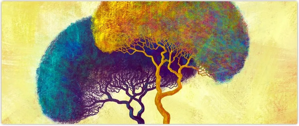 Tablou - Copaci în deal (120x50 cm)