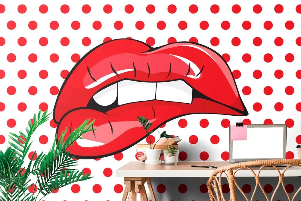 Tapet autoadeziv buze pop art