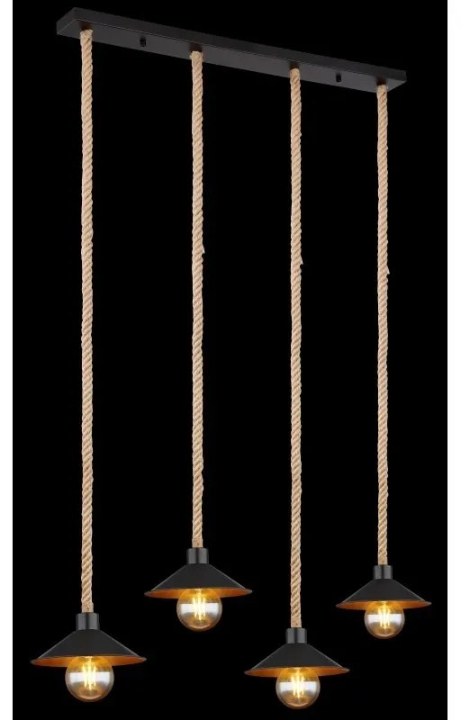 Lustra cu 4 pendule design industrial DIANA negru