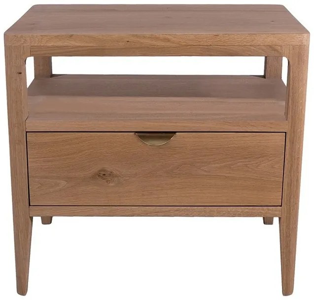 Noptiera natur, din lemn de stejar, cu sertar, L55 cm, Ernest
