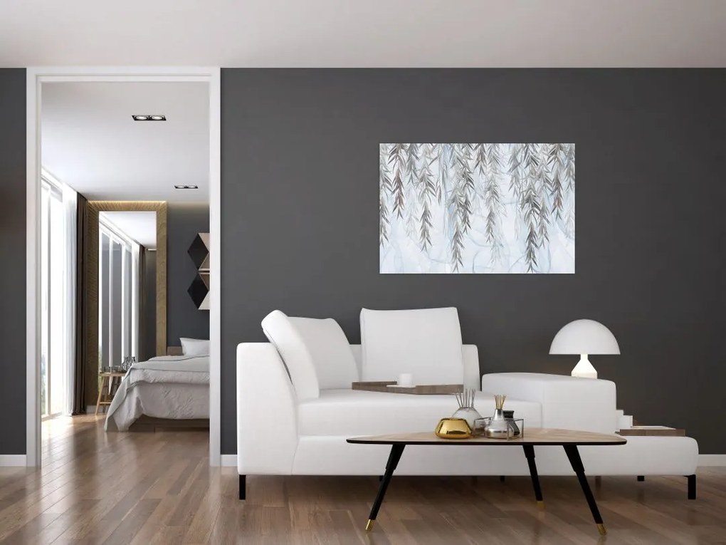 Tablou - Crenguțe de salcie fundal albastru (90x60 cm)