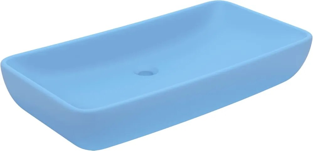 vidaXL Chiuvetă dreptunghiulară lux, bleu mat, 71 x 38 cm, ceramică