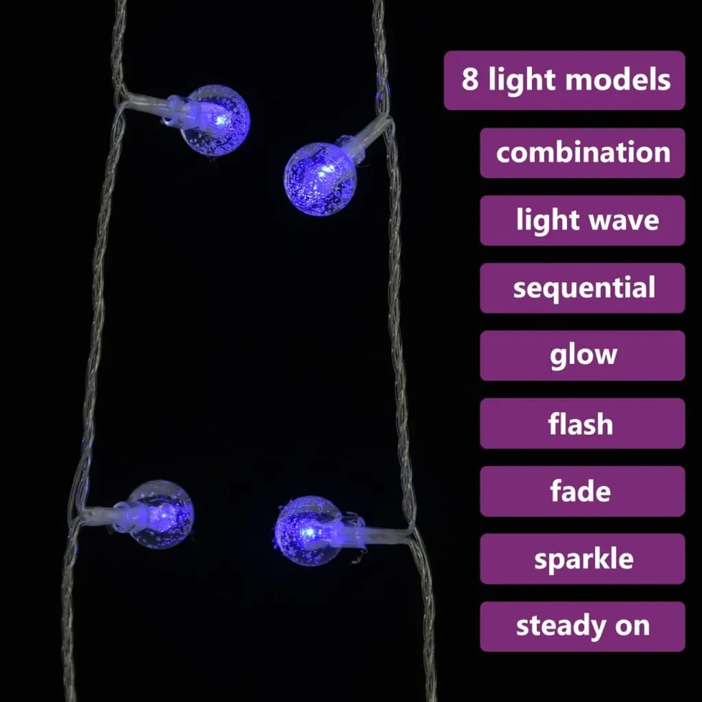 Ghirlanda luminoasa, 200 LED-uri, albastru, 20 m, 8 functii 1, Albastru, 20 m