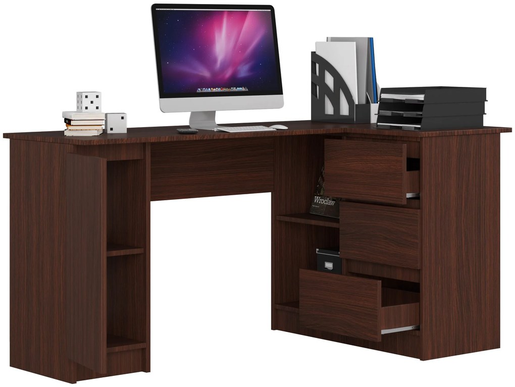 Masă PC de colț Bevin (wenge) (D). 1068960