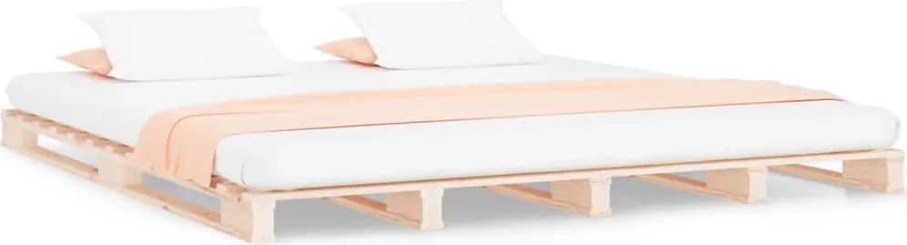 vidaXL Pat din paleți, 140x200 cm, lemn masiv de pin