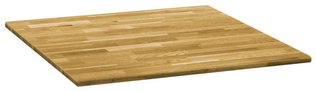 245988 vidaXL Blat de masă, lemn masiv de stejar, pătrat, 23 mm, 80x80 cm